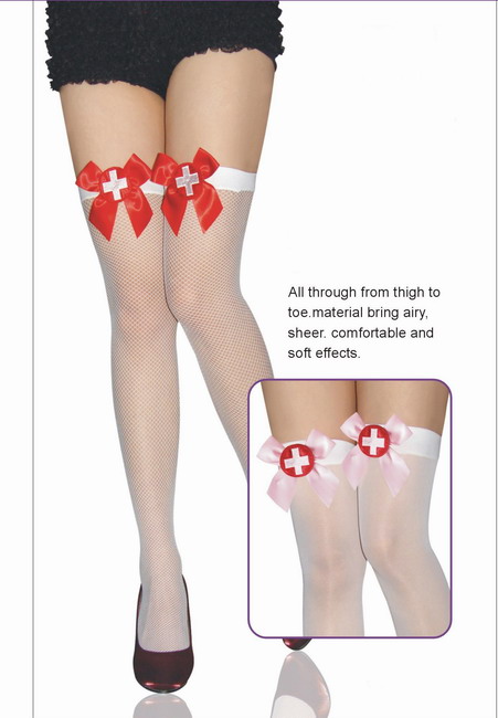 Nurse White Bowknot Stockings 